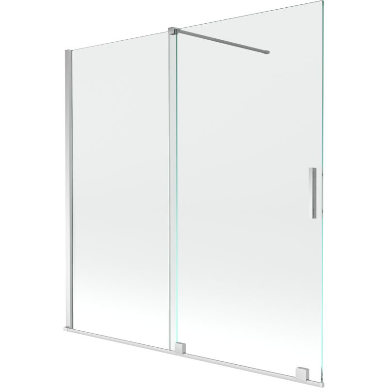 Parawan nawannowy ruchomy Mexen Velar chrom transparent 160x150 cm 1 szt.