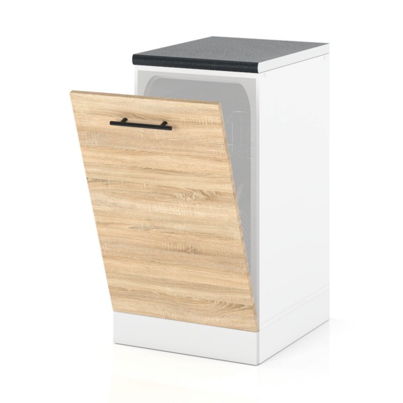 Szafka Kuchenna Hurtownia-Mebli Stojąca Do zmywarki ZM45 sPremium 45cm Biały Mat Dąb Sonoma 45x52x85 cm 1szt.