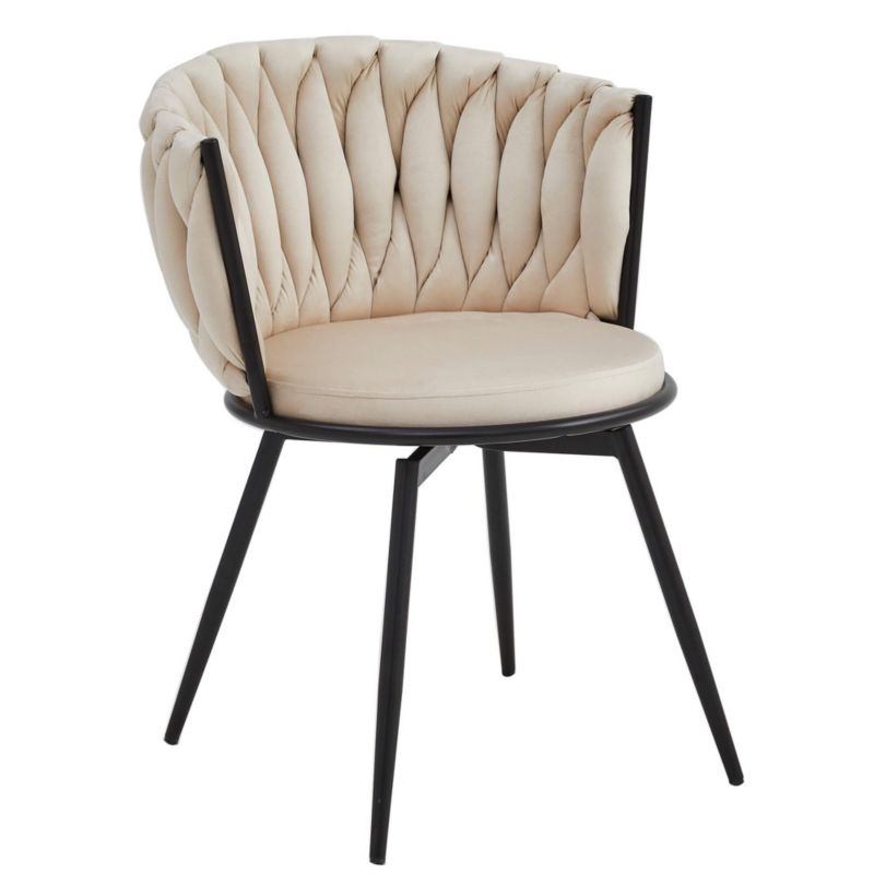 Krzesło obrotowe MebleMWM DC-3027 welur beż 5 nogi czarne 1 szt.