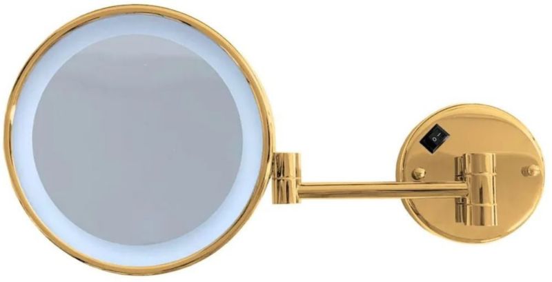 Lusterko kosmetyczne Stella led złote, powiększające z ramieniem, 1 szt.