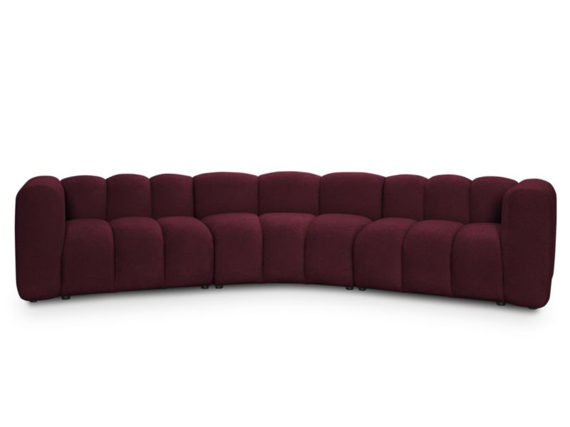 Modułowy narożnik LaMiaSofa NAPOLI z tkaniny szenilowej 375x170 cm burgundowy 1 szt.