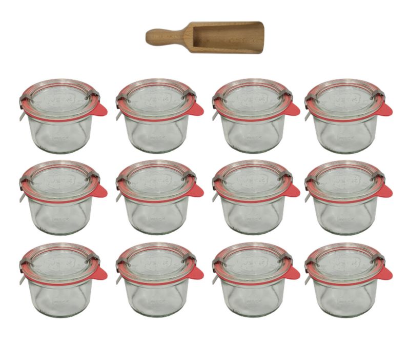 Słoiki MODO24 Weck 200 ml fi 80 mold szklane wieka gumki 12 kpl.