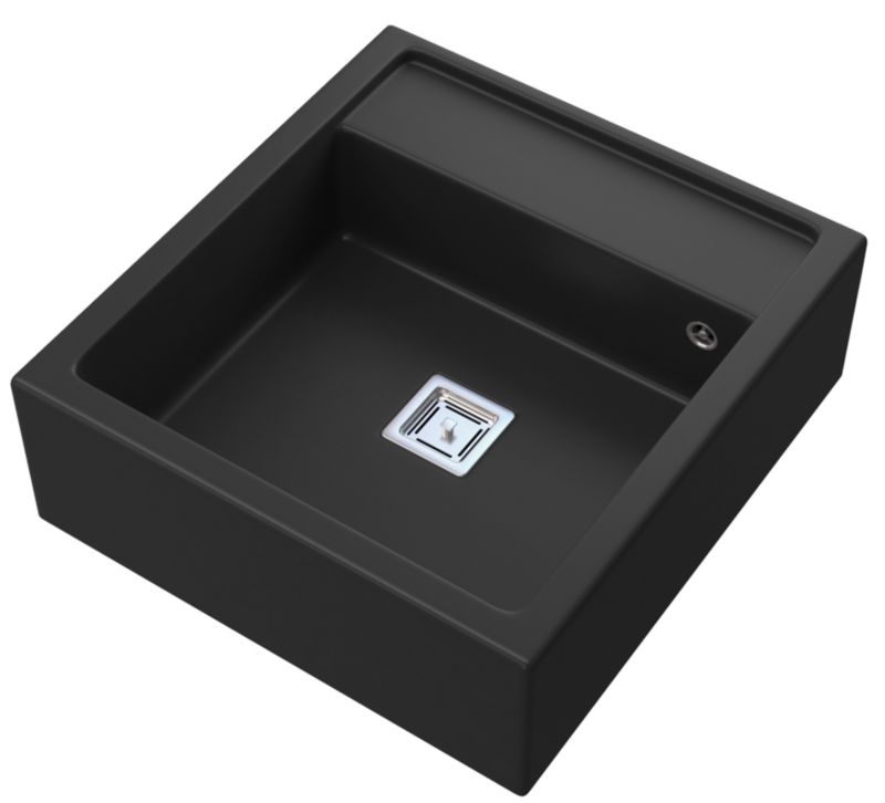 Zlewozmywak Granitowy Kuchenny Granitan Farmerski Skandynawski Czarny z Syfonem 1kpl.