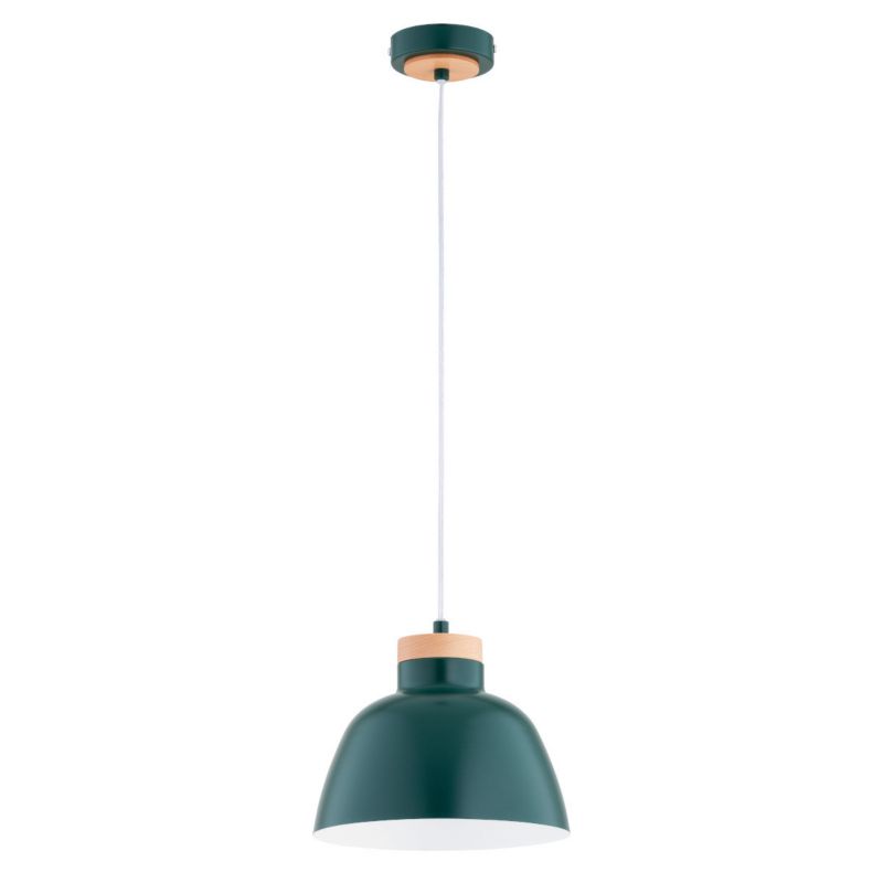 Lampa wisząca Alfa Lorien 3287 zielona - jasne drewno nad stół 1xE27 x 15W 1 szt.