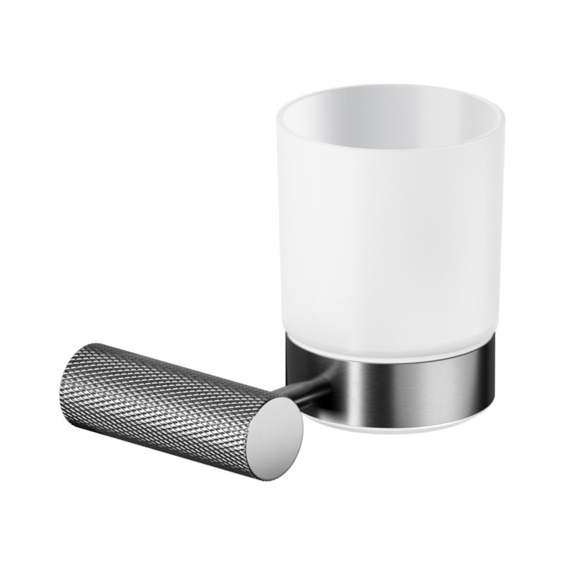 Kubek na szczoteczki Cersanit Zen czarny-gun metal szkło mrożone 1 szt.