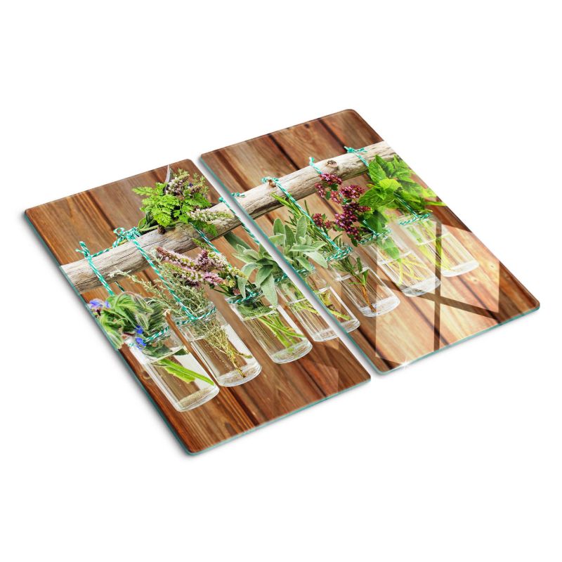 Deska szklana Tulup Zioła w słoikach 30x52 cm 2 szt.