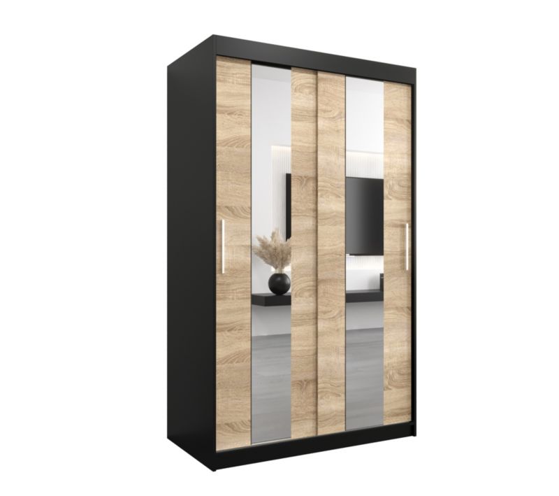 Szafa przesuwna Garderoba Abiks POLE 120 czarny sonoma 1 szt.