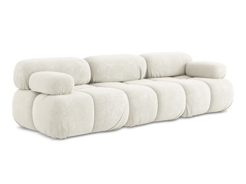 3-osobowa kanapa modułowa LaMiaSofa SANREMO z tkaniny szenilowej 285x96 cm biały 1 szt.