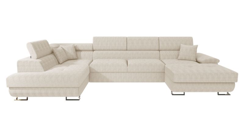 Narożnik z funkcją spania MIRJAN 24 Cotere Bis Sztruks lewy waniliowy 1 szt.