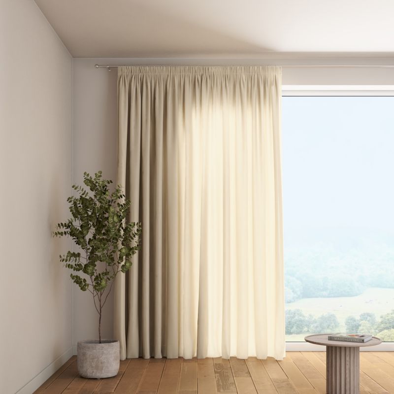 Zasłona na taśmie marszczącej 1 szt. 130 x 245 cm Dekoria prześwitujący beżowy 1 szt.