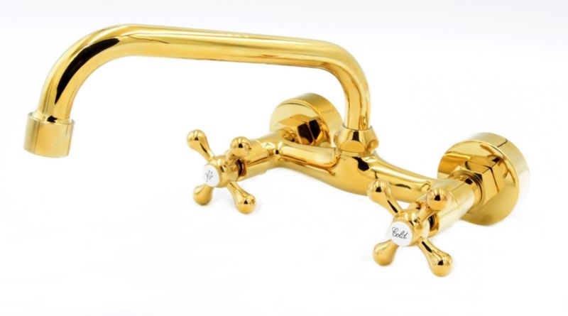 Bateria Ścienna Umywalkowa Granitan Retro Złota 1szt.