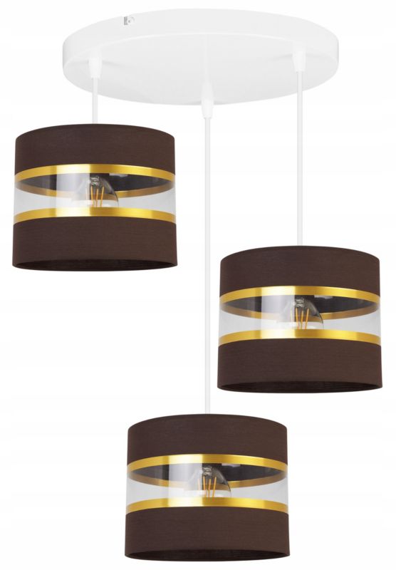Lampa sufitowa wisząca Light Home LH Elegance Gold 3x E27 60W okrągły brązowy/biały 1szt.