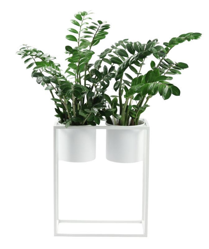 Kwietnik stojący JAKPOL Ugo Loft 60x50 cm metalowy biały 1 szt.