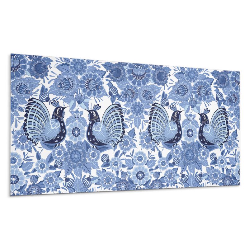 Panel samoprzylepny Wallfluent 120x60 cm Grafika z ptakami oraz kwiatowymi akcentami 1 szt.