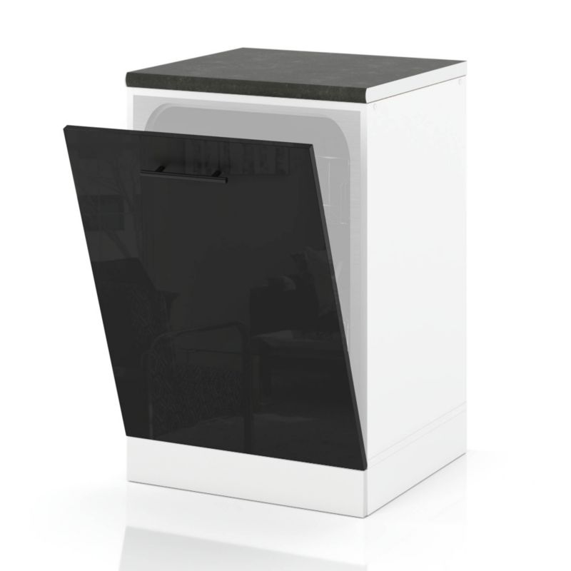 Szafka Kuchenna Hurtownia-Mebli Stojąca Do zmywarki ZM60 sPremium 60cm Biały Mat Czarny Połysk 60x52x85 cm 1szt.