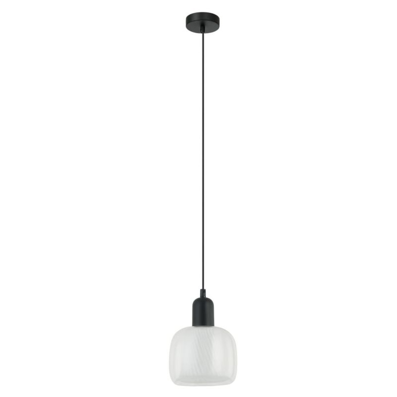 Lampa wisząca Italux Lamezia 9030 czarno-biała nowoczesna 1xE27 x 1 szt.