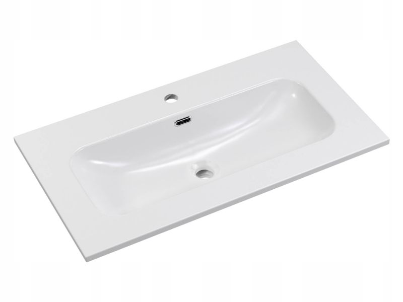 Umywalka meblowa Furnidea 80 cm wpuszczana biały połysk prostokątna FLY 1 szt.
