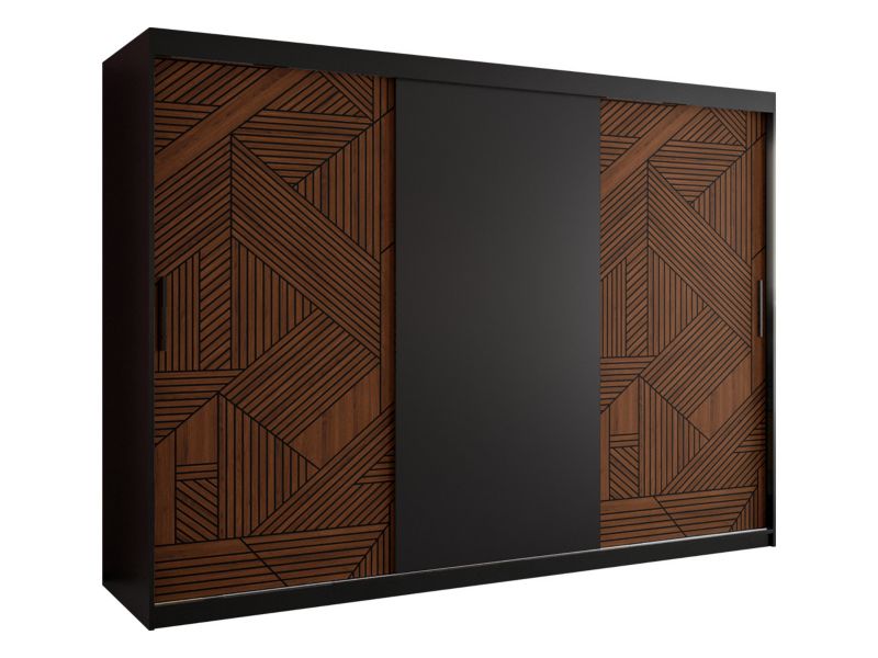 Szafa MIRJAN 24 Marsylia I 250 z szufladami czarny mat/orzech ciemny 1 szt.