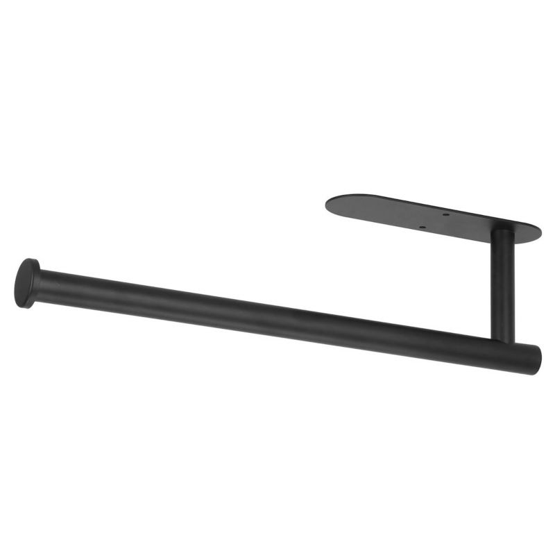 Uchwyt na papier ręcznikowy Springos stalowy wieszak samoprzylepny czarny 1 szt