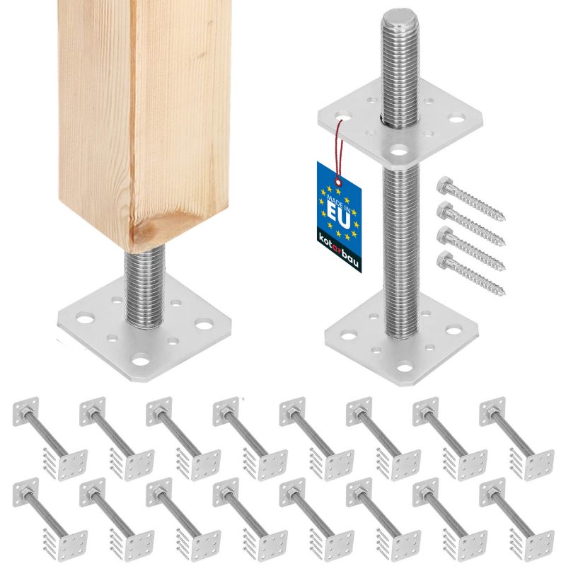 Podstawa słupa KOTARBAU regulowana z prętem 80x80x250 mm 16 szt.