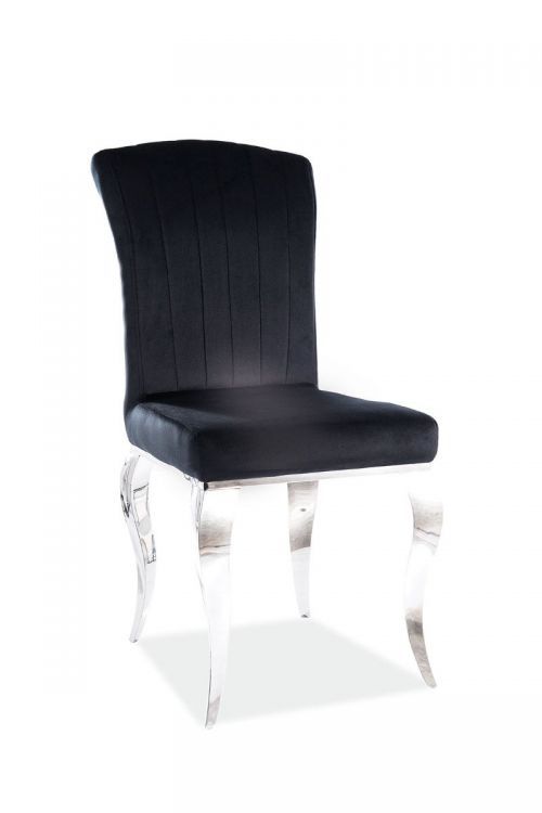 Krzesło Signal tapicerowane PRINCE VELVET czarne/chrom 1 szt