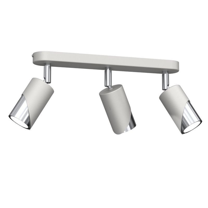 Lampa sufitowa Luminex Shift jasnoszaro-chromowana Listwa z lampami 3 x GU10 x 15W wym: 17 x 33 x 5,5 cm - 1 szt.