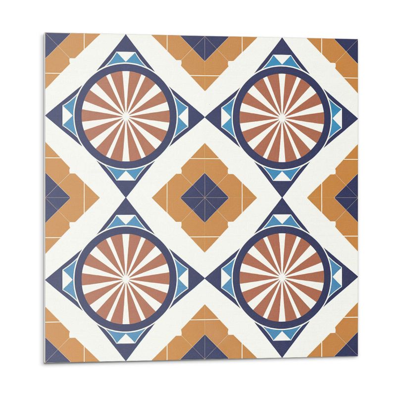 Kafelki samoprzylepne Wallfluent 30x30 cm Okręgowe motywy w stylu geometrycznym 9 szt.