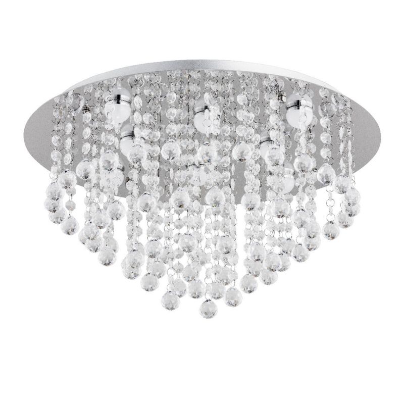 Lampa sufitowa wisząca Alfa Dublin 0451 srebrna kryształowa 8xE14 x 10W 1 szt.