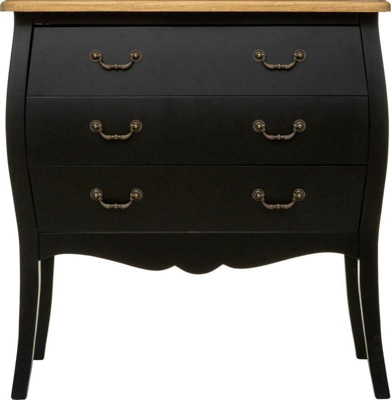 Komoda z szufladami Chrysa czarna glamour ATMOSPHERA na nóżkach 74 cm do sypialni 1 szt.