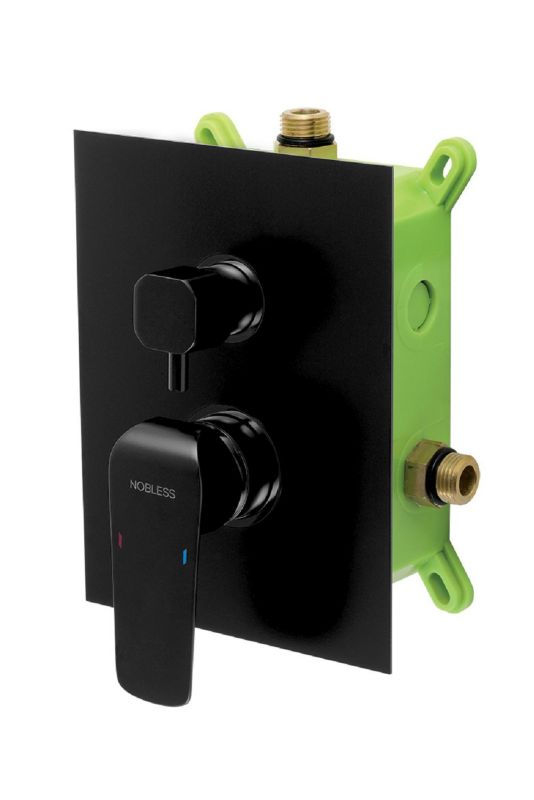 Bateria Wannowo-Prysznicowa Ferro Atria Czarna Podtynkowa 2-Funkcyjna 1 szt.