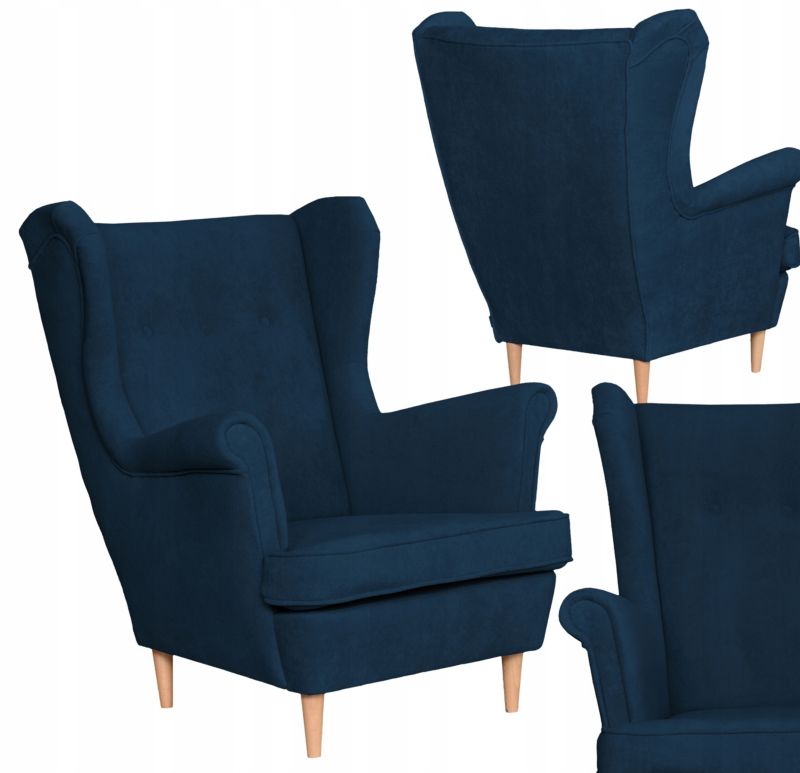 Fotel uszak do salonu Family Meble Hunter granatowy 1szt