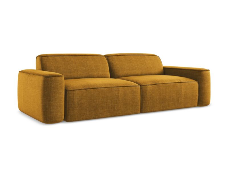 4-osobowa kanapa modułowa LaMiaSofa MELISSA z tkaniny strukturalnej 244x102 cm musztardowy 1 szt.