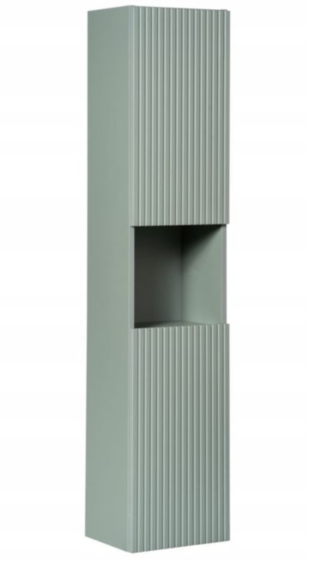 Szafka łazienkowa Furnidea 140 cm słupek wiszący szałwia ryflowany LINE REED GREEN 1 szt.