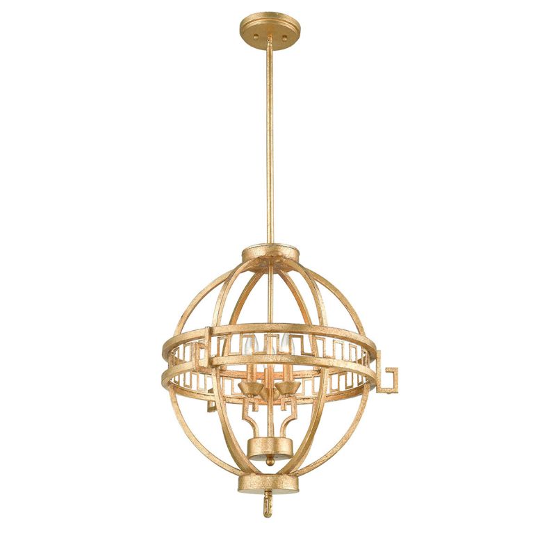 Lampa wisząca Gilded Nola Lemuria postarzane złoto wym: 158,1 x 57,2 x 57,2 cm 3xE14 x 60W 1 szt.
