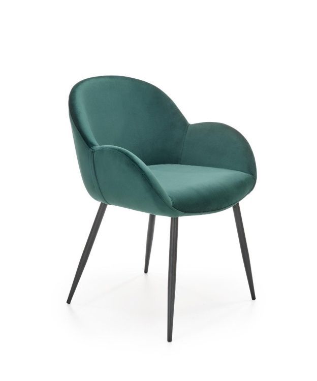 Krzesło Halmar tapicerowane K480 VELVET ciemnozielone 1 szt