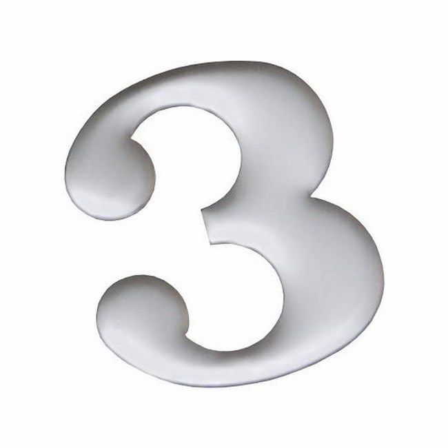 Cyfra 3 ANO aluminium 37 mm chrom