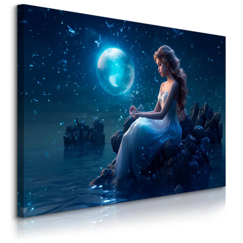 Obraz Muralo Syrena Nocą Motyle Abstrakcja 120x80 cm 1 szt.