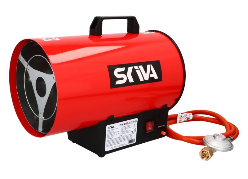 Nagrzewnica gazowa SKIVA 16.5 kW z patentem IP44, reduktorem i wężem z nakretką - 1 szt