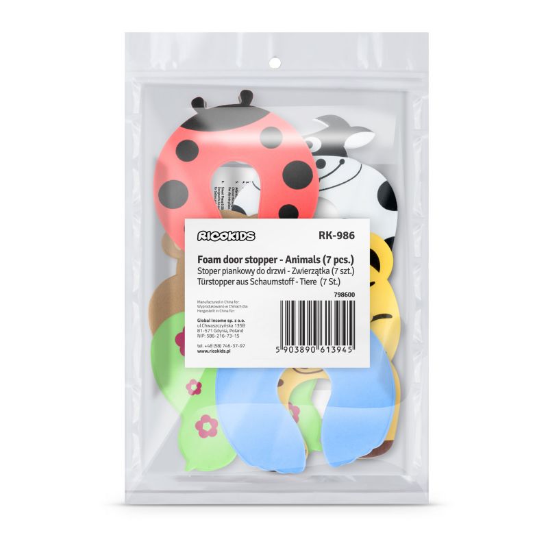 Stoper piankowy do drzwi szuflad Ricokids zabezpieczenie blokada zwierzątka 7 szt.