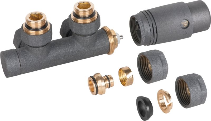 Zestaw do podłączenia duoplex Invena PROV, grafit, termostat, 1 szt.