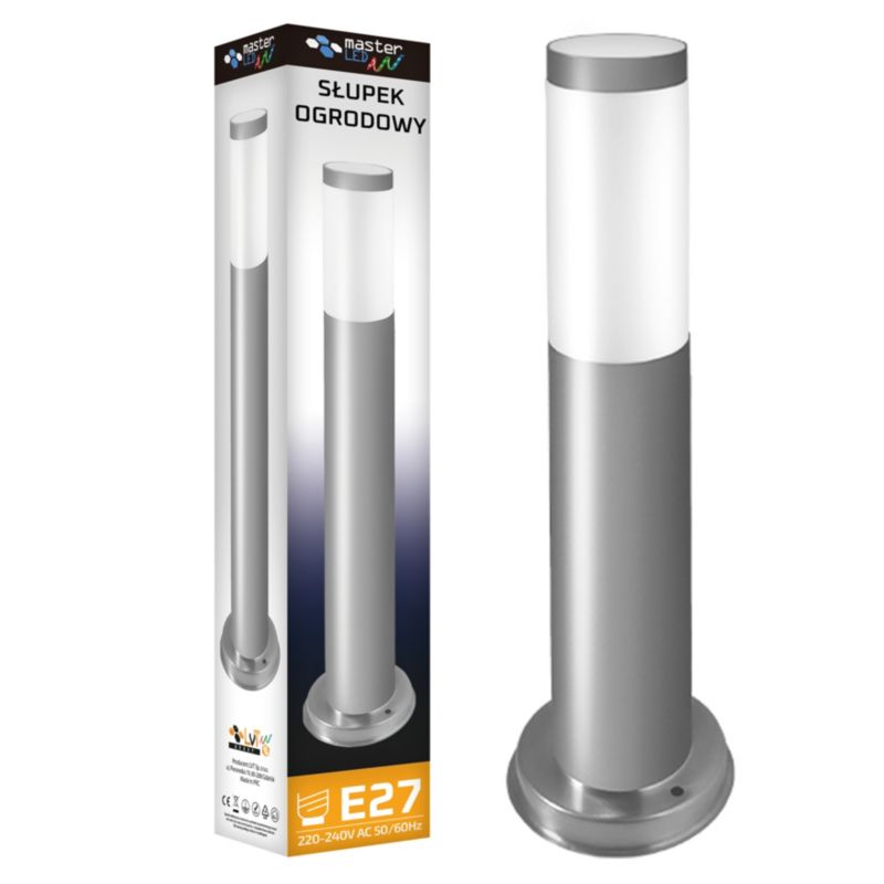 Lampa ogrodowa LED MasterLED Manila E27 45cm IP44 srebrna 1 szt