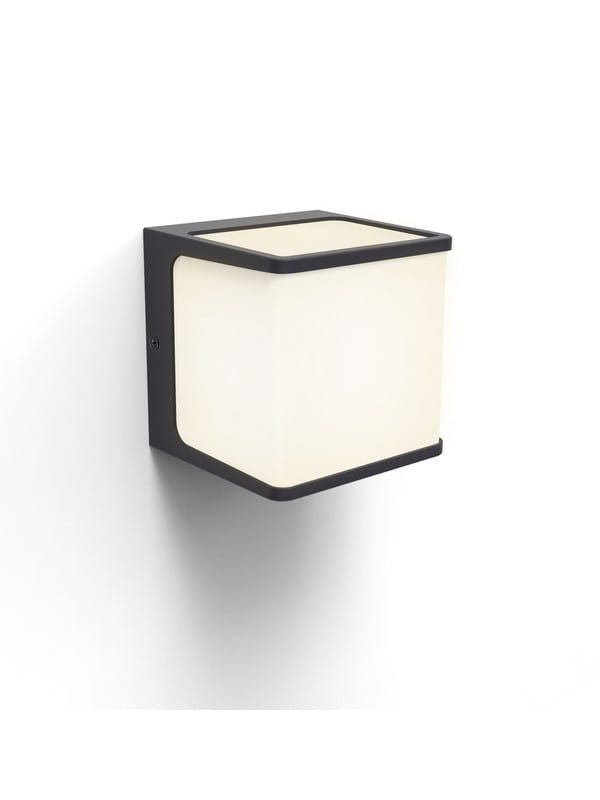 Kinkiet ścienny zewnętrzny Lutec Telin antracyt LED 15W 3000K 800lm IP54 wym: 10 x 11 x 11 cm aluminium - 1 szt.