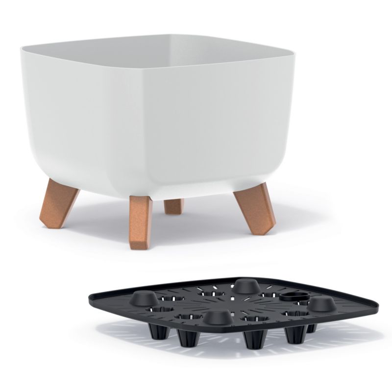 Doniczka EDANTI Ogrodowa 24 cm Na Nóżkach Dekoracyjna Biała 1 szt.