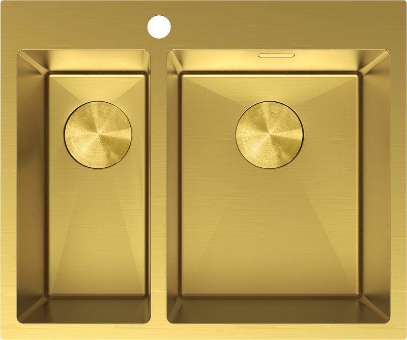 Zlewozmywak stalowy wpuszczany Mexen Flexo złoty 610x510 mm 1,5-komorowy 1 szt.