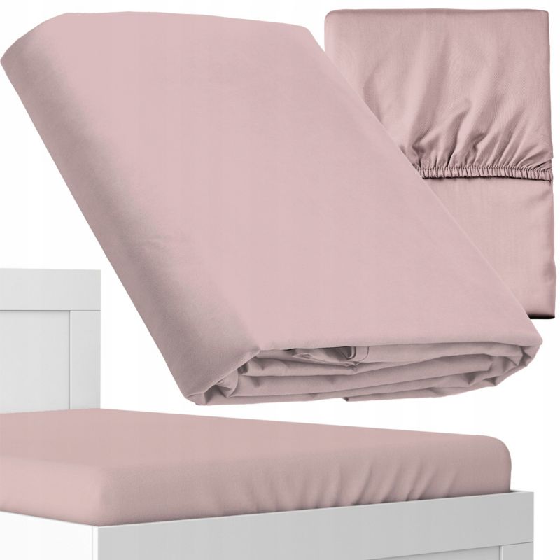 Prześcieradło z gumką Detexpol 160x200cm satynowe mikrofibra różowe 1 szt.