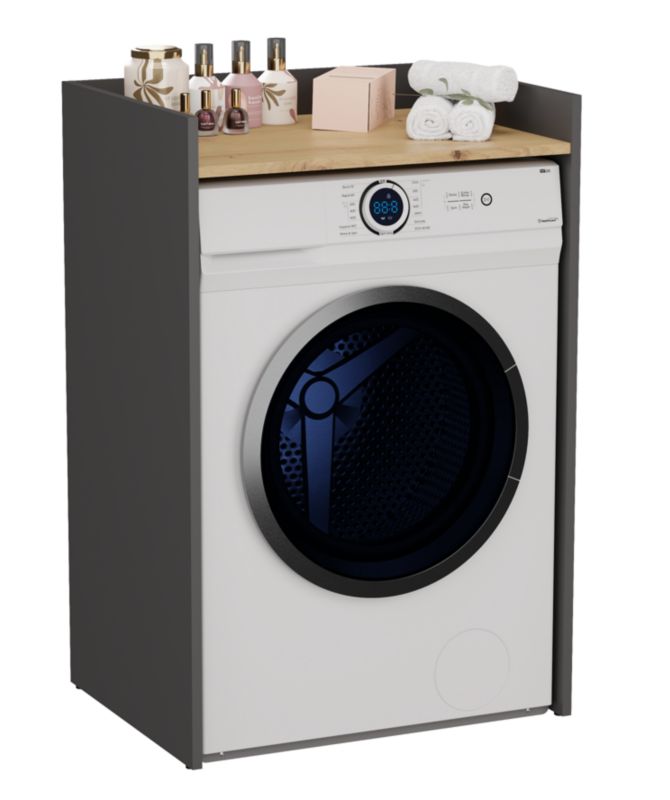 Szafka Łazienkowa Topeshop Na Pralkę Pola NP - Antracyt Dąb Artisan 50x64x97,5 cm 1 szt.