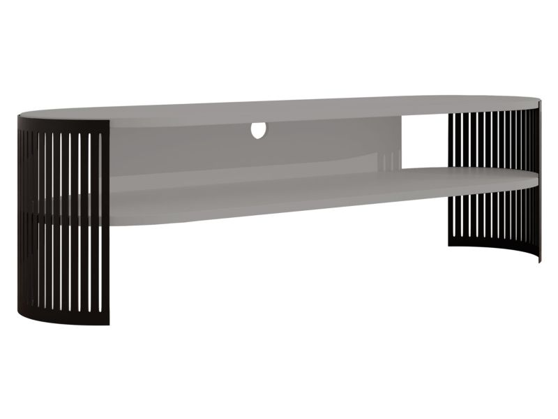Szafka RTV owalna MIRJAN 24 Fikoli czarny/jasny grafit 1 szt.