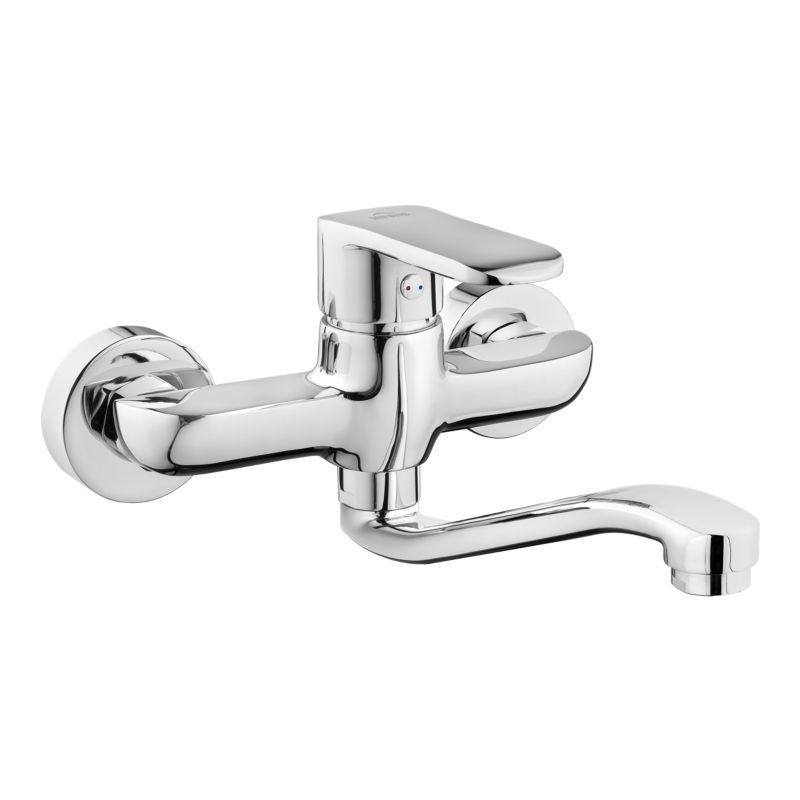 Bateria kuchenna zlewozmywakowa Invena Siros obrotową wylewką srebrny 1 szt.