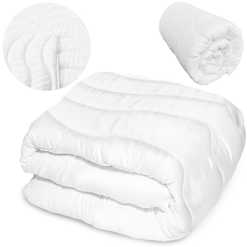 Kołdra Całoroczna EDANTI 200x200 cm Antyalergiczna Mikrofibra Włókno Silikonowe Pikowana 1 szt.