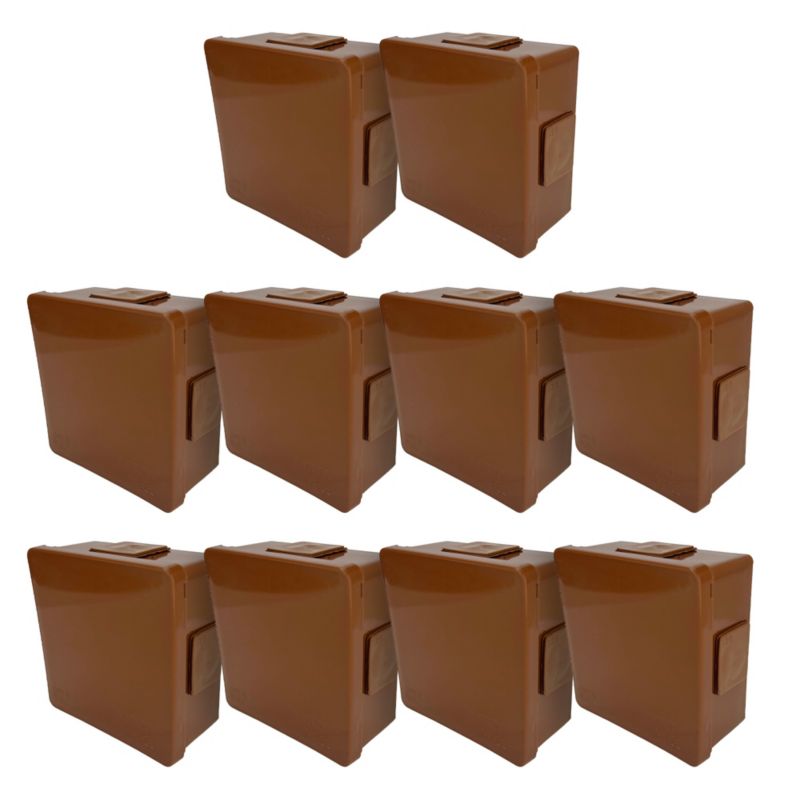 Puszka natynkowa EDO hermetyczna 86x86x40mm 4-wlotowa, z dławikami gumowymi, IP55 zamknięcie "na klik", brązowa 10szt.